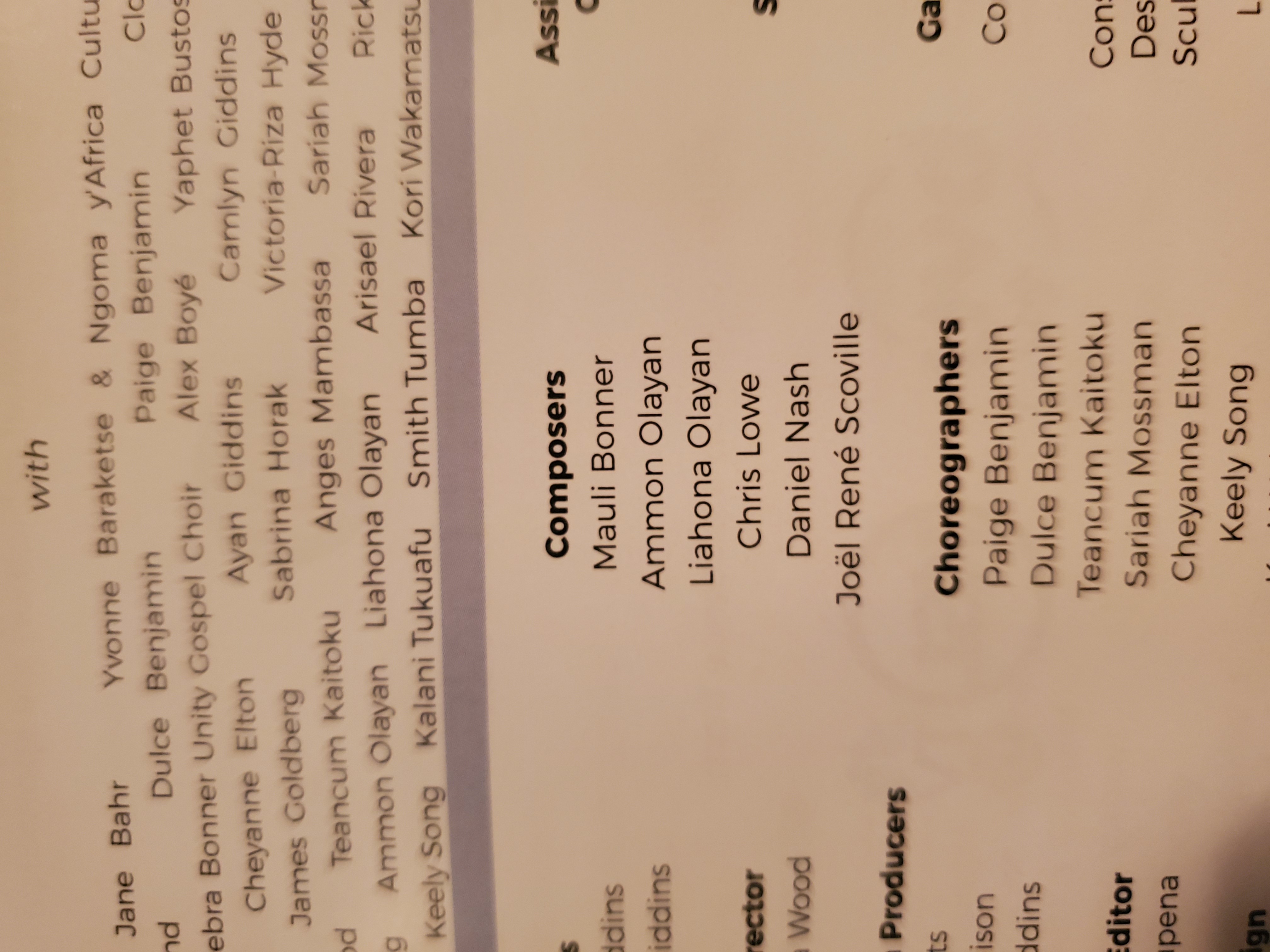 Program listing showing Daniel Nash under the composers credit.